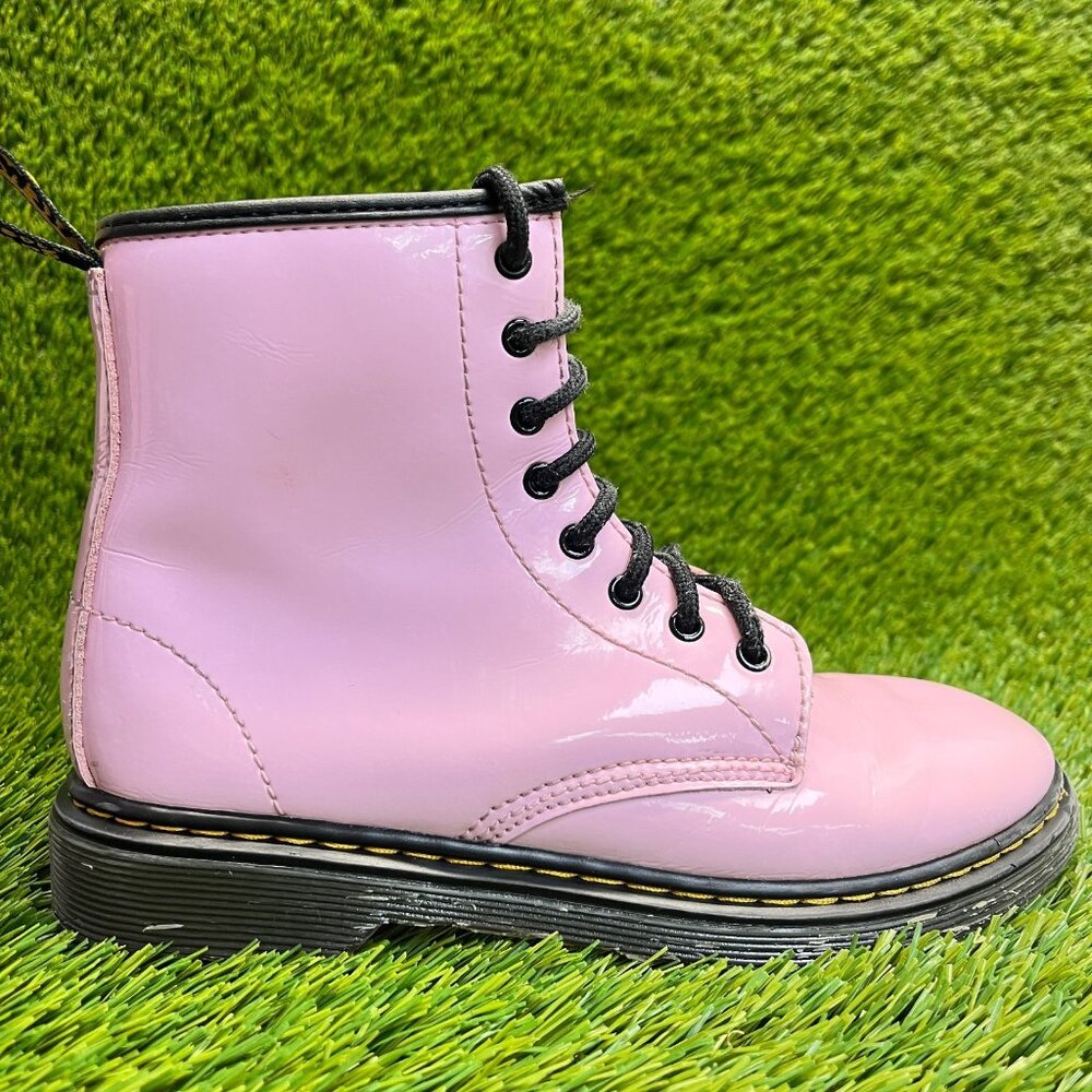 Dr. Martens 1460 Girls Size 3Y Pink Black Classic Outdoor Leather Side Zip Boots